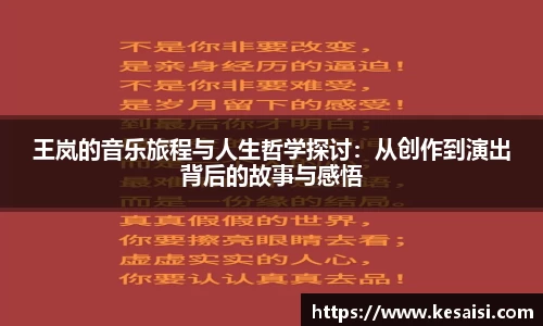 王岚的音乐旅程与人生哲学探讨:从创作到演出背后的故事与感悟